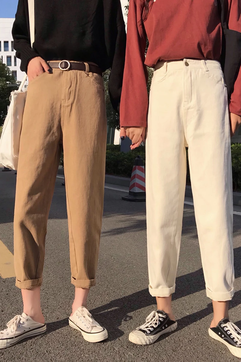 2019 Real Sale Mom Jeans Women's Loose Irregular Seam Jeans In Autumn And Winter High Waist Straight Trousers Wide Legs Student
