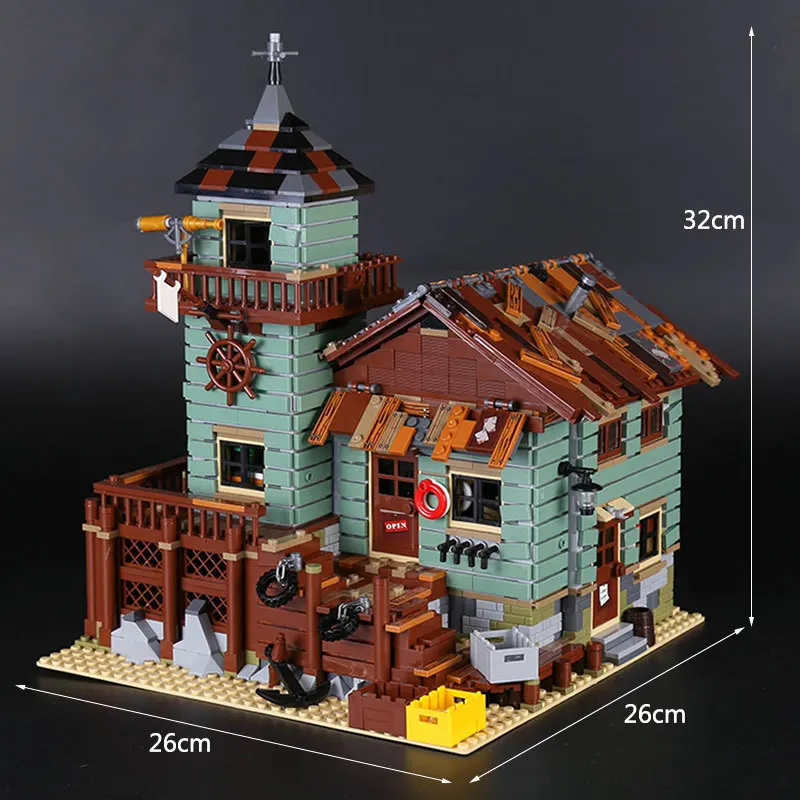 

Lepin 16050 Le Vieux Magasin De Peche Set Veritable 2109 Pcs MOC Serie Building Blocks Briques Educatifs 21310 de noel