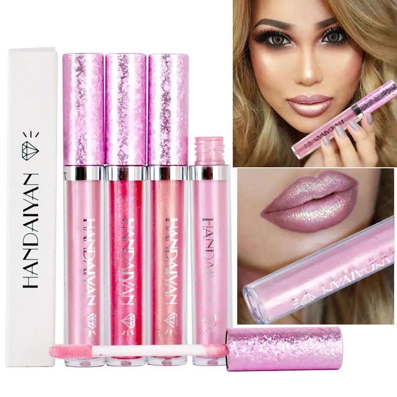 Brand Makeup HANDAIYAN Diamond Shine Metallic Lipstick Charming Long