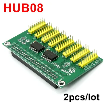

Free ship 2pcs/lot HUB08 LED conversion card connection board adapter with 8*hub08 ports included for led screen display