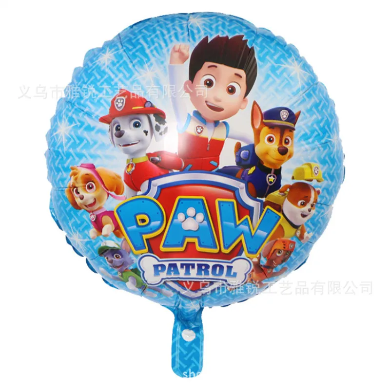 Paw Patrol Одноразовая крышка стола 18 дюймов воздушные шары алюминиевая фольга Щенячий патруль шарики для День Рождения вечерние принадлежности палка Фольга Воздушный Шар