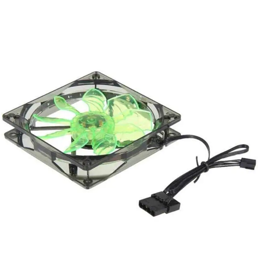 

High Quality Green 15 LED Light Quite 120mm DC 12V 4Pin PC Computer Case Cooling Cool Fan Mod Dec28