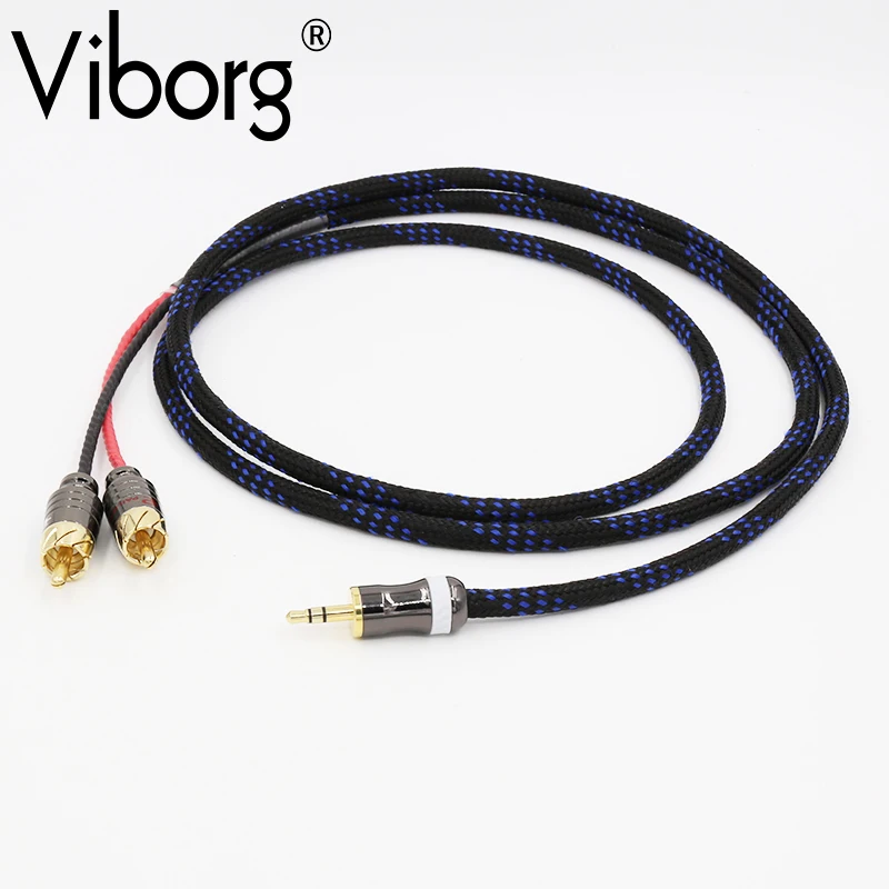 Buy 313R hifi audio cable 2 rca to 3.5MM hifi 1 to 2 audio video