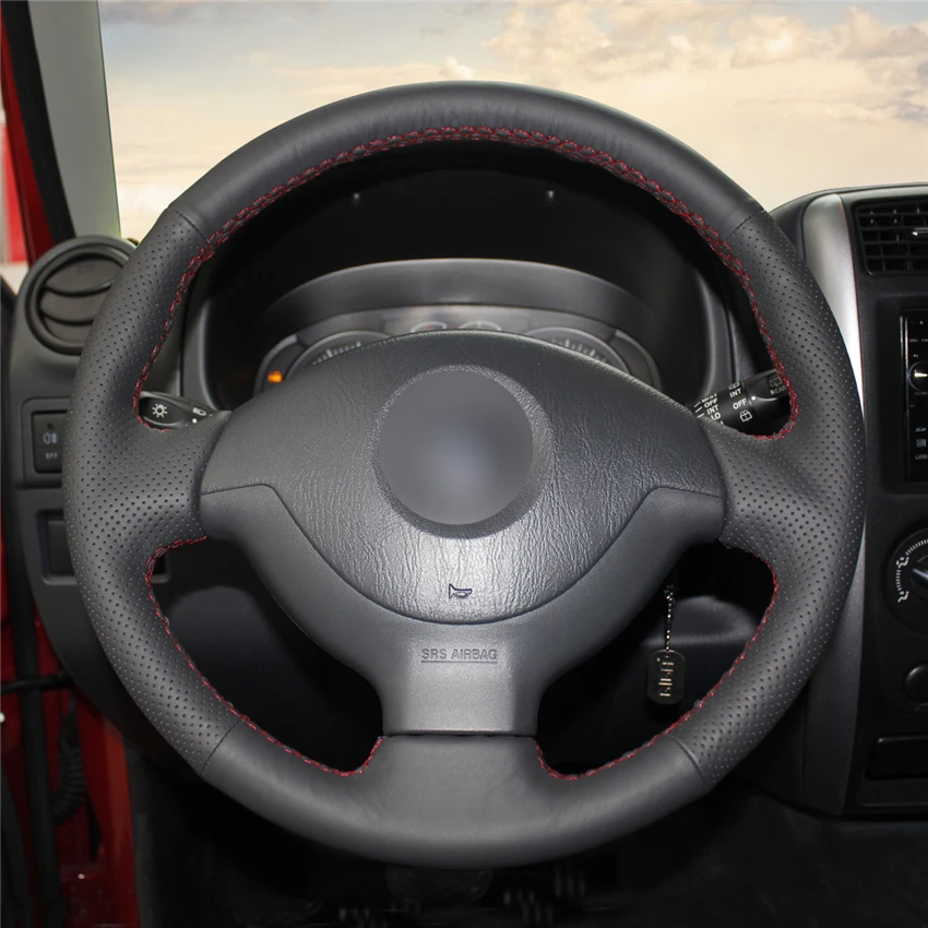 MEWANT черный искусственный кожаный чехол рулевого колеса автомобиля для Suzuki Jimny 2005 2006 2007-2013