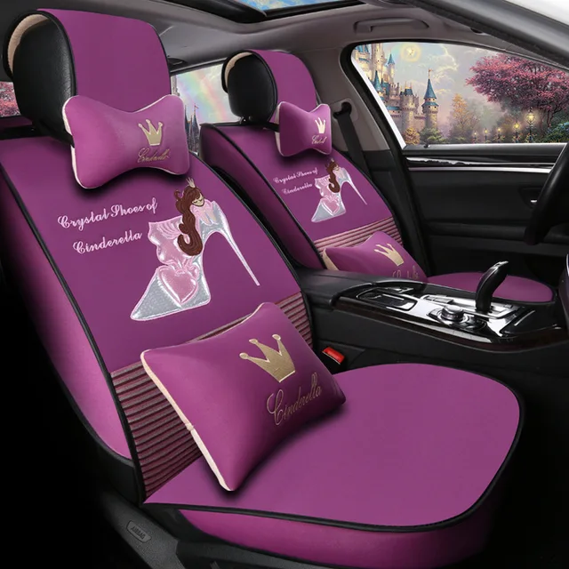 Girl Whole Pink Car Seats Covers Lady High heeled Shoes Picture Car