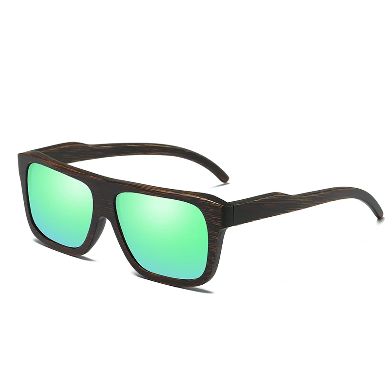 KITHDIA поляризационные бамбуковые солнцезащитные очки, мужские деревянные солнцезащитные очки, брендовые дизайнерские зеркальные солнцезащитные очки Oculos de sol masculino - Цвет линз: 4