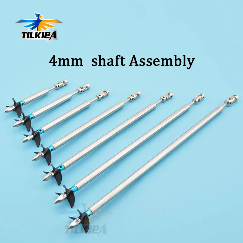 

Rc Boat 4mm Boat Shaft Stainless steel Drive Shaft +Three Blades Screw +Cardan Joint+ Stainless Steel Shaft Sleeve+Prop Nut /set