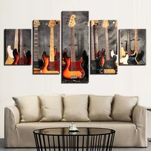 Canvas Paintings Modular Wall Art Prints Framework 5 Pieces Bass Guitar Collage Pictures Music Poster For Living Room Home Decor Canvas Paintings Modular Wall Art Prints Framework 5 Pieces Bass Guitar Collage Pictures Music Poster For Living Room Home Decor