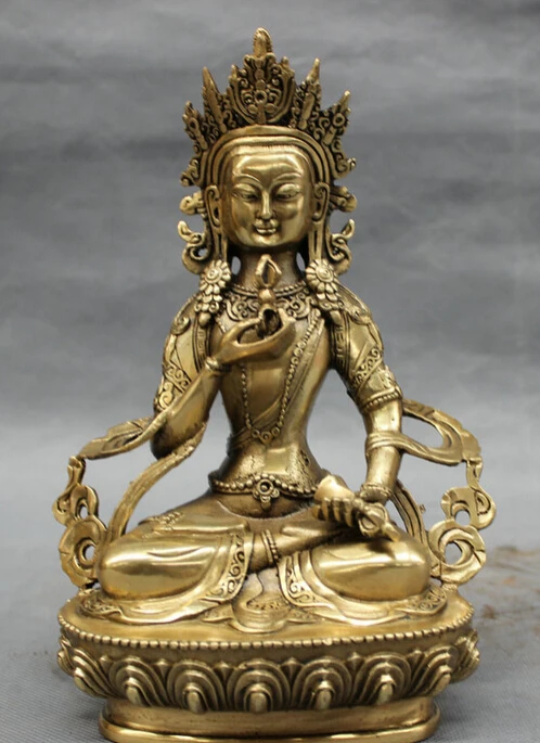 

song voge gem S2491 8" Tibet Tibetan Brass Folk Buddhism Vajra Vajradhara Vajrayana Buddha Statue