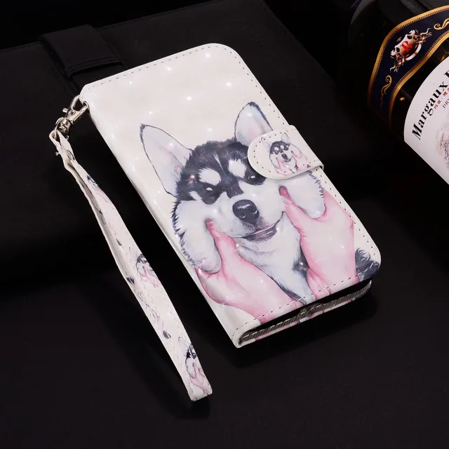 3D Flip Leather Case sFor Huawei P8Lite Y6 Pro 2017 P10lite P20 P20lite P20Pro Mate10lite Y5 Y6 2018 Honor 10 P smart Phone Case