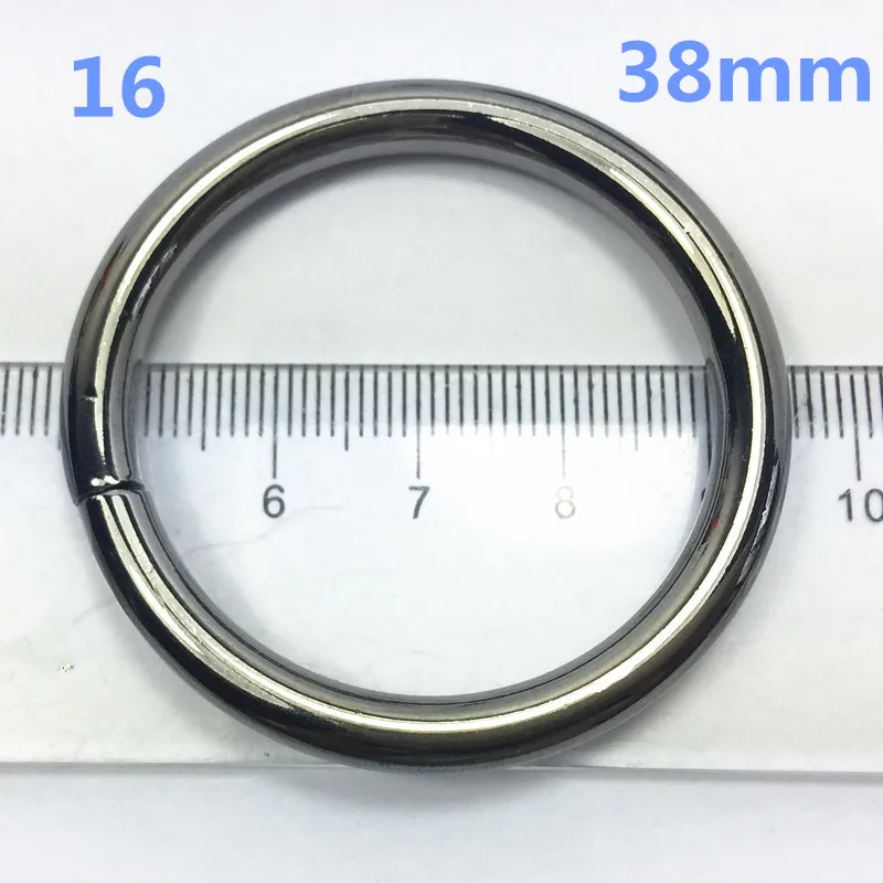 16-   38mm gunblack Spring Gate D O Ring Openable Keyring Leather Bag Belt Strap Dog Chain Buckle Snap Clasp Clip Trigger Bag Parts Accessories