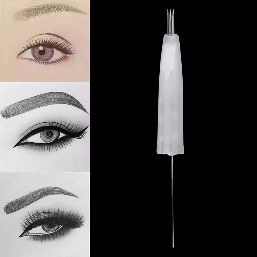 

Permanent Makeup Needles and Tips Kit 5F 50Pcs Disposable Eyebrow Lip Liner Microblading Needles for Tattoo Machine Power Supply