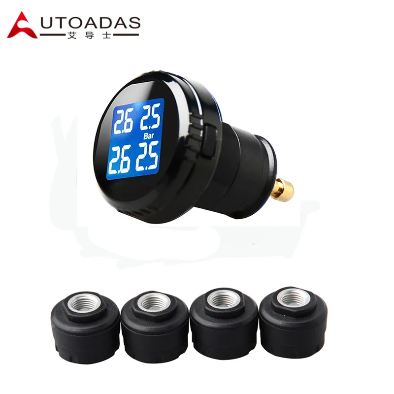 Tyre pressure monitoring system with 4 external sensors PSI BAR car