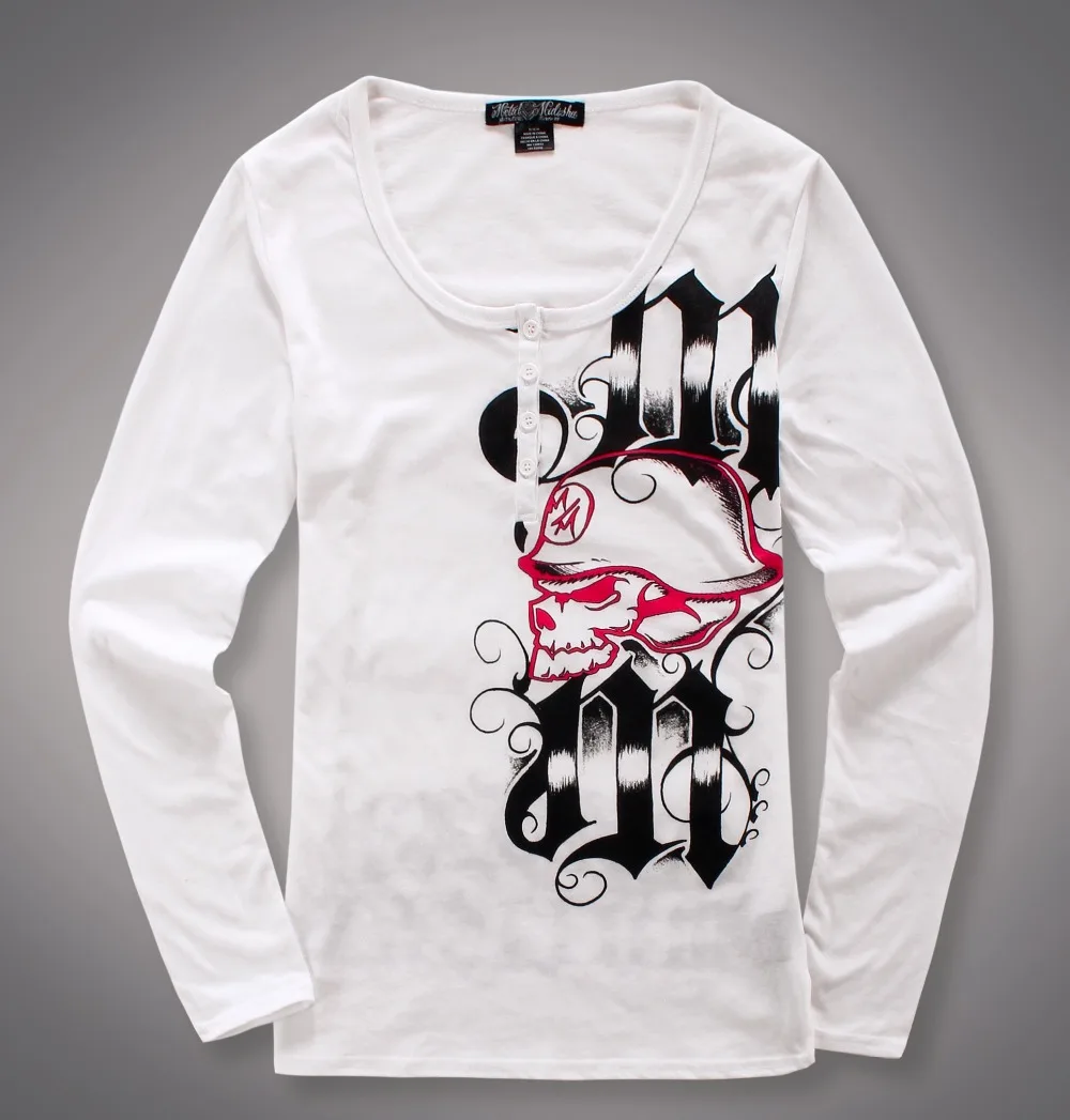 Women's MX BMX Tattoo Print футболка с длинным рукавом USA Size XS M L (бракованный)|t shirt|long sleeve t
