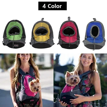 

Front Chest Puppy Double Shoulder Backpack Portable Travel Bag Fashion Breathable Outcrop Pet Dog Front Bag Mesh Backpack