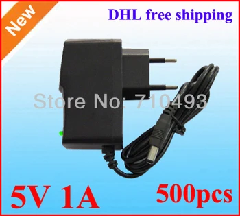 

Wholesale High Quality AC 110V 240V DC 5V 1A Power Adapter Supply 5V 1000mA adaptor 500pcs/Lot EU Europe -EU plug DHL Shipping