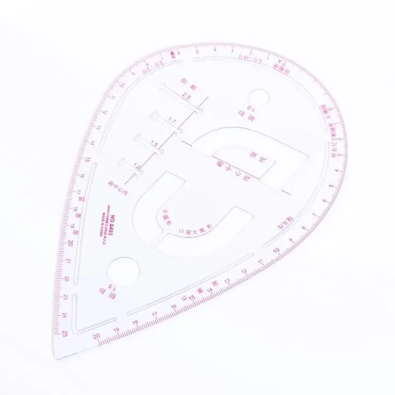1 шт., кривая Метрическая швейная линейка, измеряемая для дизайнерского шитья, пластиковые портновские профилированные прозрачные прочные инструменты для дизайна