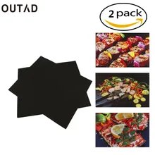 OUTAD 2 pcs Reusable Non-Stick BBQ Grill Mat Pad Baking Sheet Meshes Portable Outdoor Picnic Cooking Barbecue Tool Drop Shipping