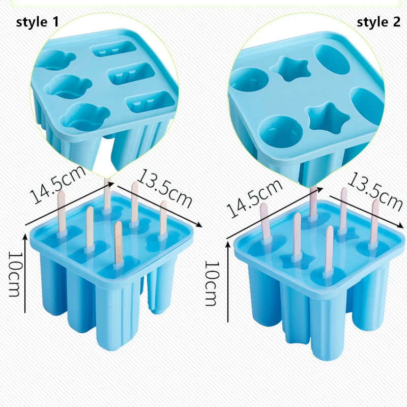 20 шт./лот силиконовая форма для Фруктового мороженого на палочке силикагель Форма для мороженого 6 полости лоток для льда кубик производитель Десерт Формы с крышкой Бесплатные палочки