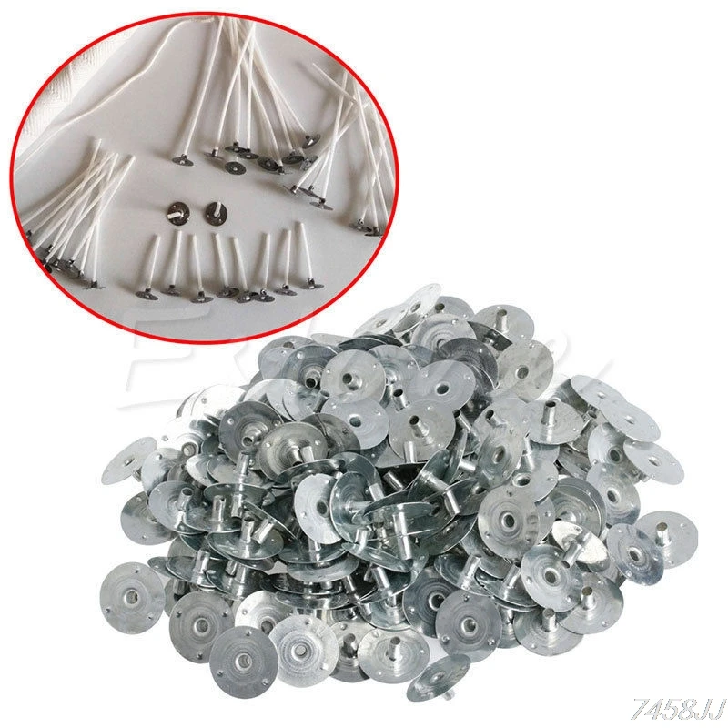 

100/200Pcs Candle Wick Metal Sustainer Wick Tabs Silver For Candle Making Gift 12.5*2.5mm Drop ship