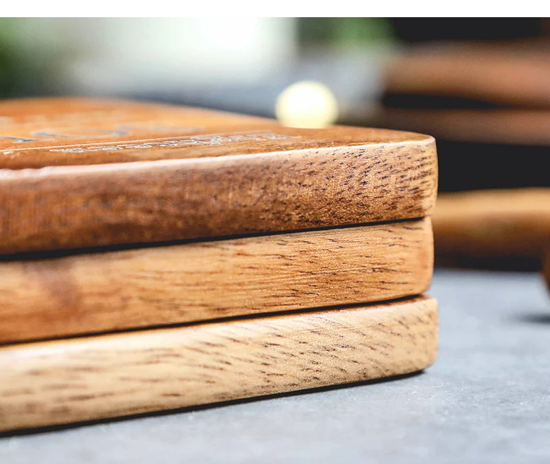 Mug Coaster Round Square Wood Cup Coaster Table Mat Kitchen Placemat Cup Pad Glass Teapot Drink Coasters Table Accessories (15)