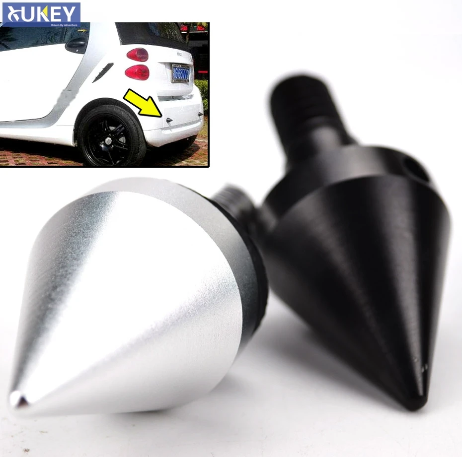 1Pc Acciaio Sharp Head Car Paraurti Posteriore Protector Spike Guard Per Benz Smart Fortwo W 451 2008-2014 Kit Di Protezione Anticollisione