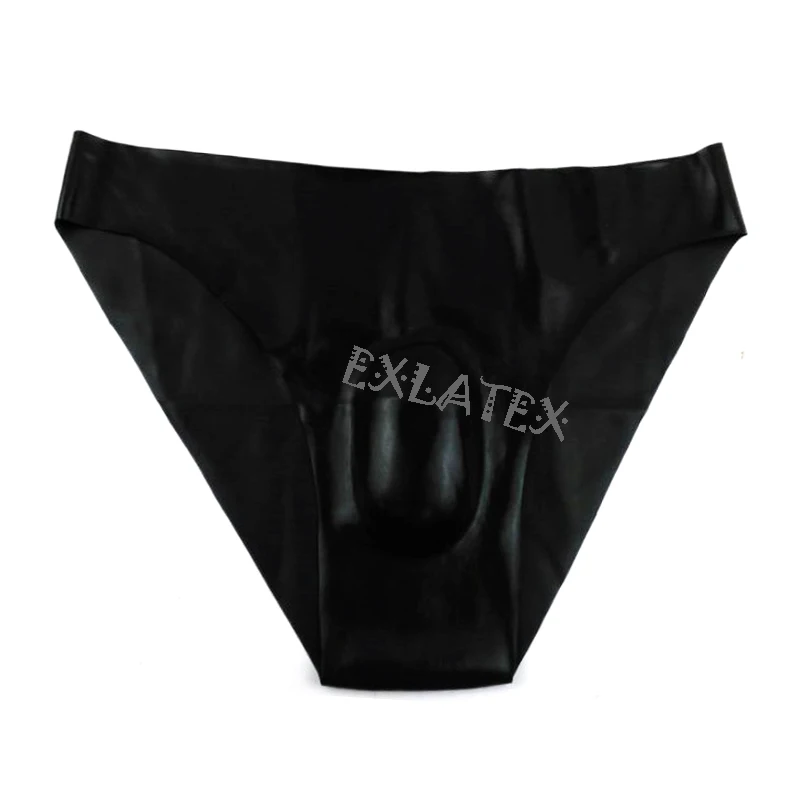 Latex Panties Black Erotic Underwear String Latex Rubber Mini Briefs with Bulge Bottoms Classic Underwear Fetish Sexy lingerie