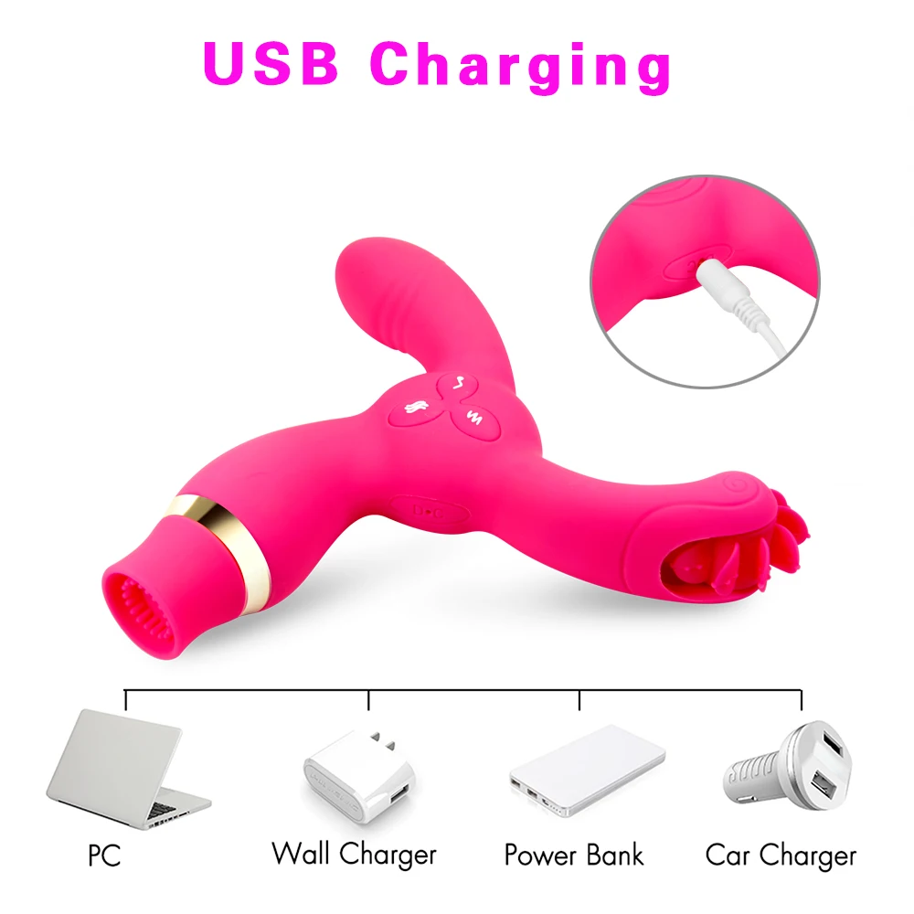 Tongue Vibrator Female Orgasm lick Rotation Dildo Vibrator Clitoris Stimulate Erotic Sex Toys For Woman G-spot Sex Adult Product (3)