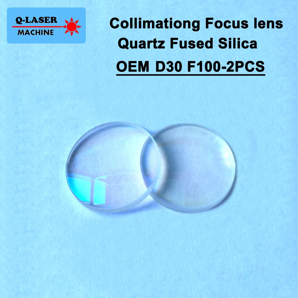 

Spherical Collimating YAG Focus Lens D30 F100 2Pcs Precitec OEM Quartz Fused Silica for Fiber Laser Machine