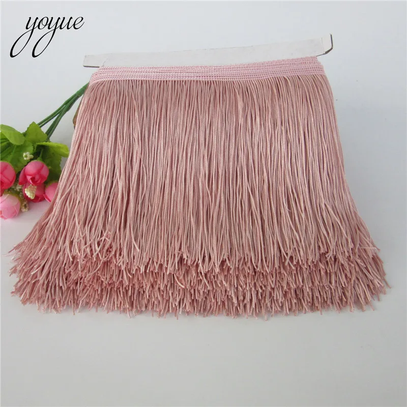 YOYUE 10 ярдов 15 см с длинной бахромой отделка кружевной лентой кисточки для штор платья шитье бахрома отделка Diy аксессуары - Цвет: Bean Pink