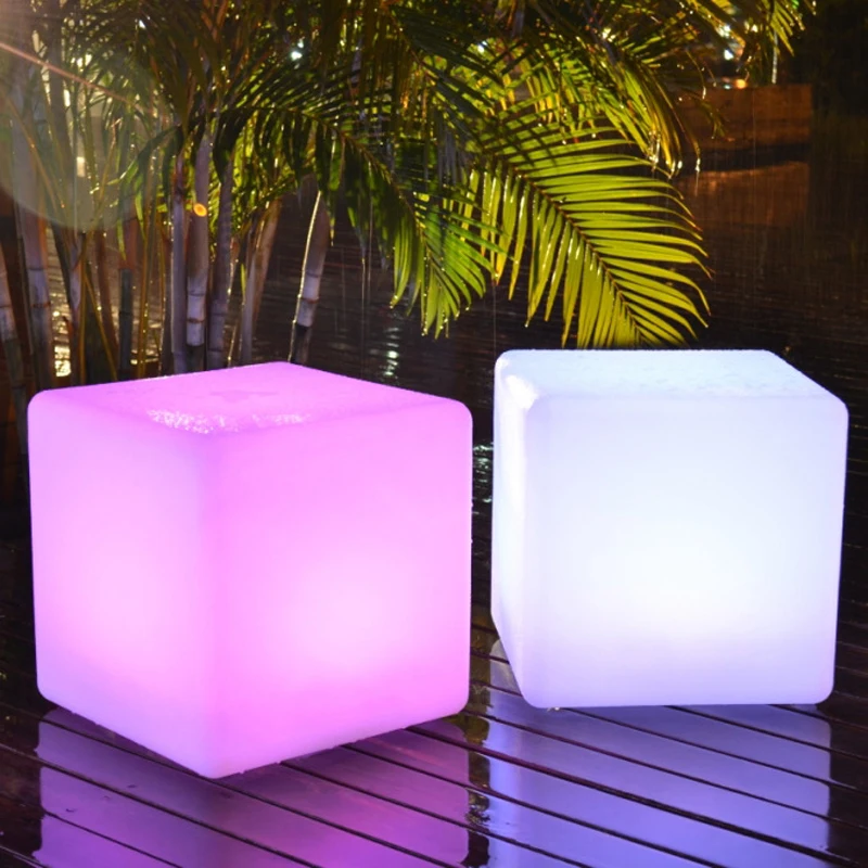 30*30*30 см светодиодный куб барный стул вечерние мероприятия рождественские украшения 16 цветов светодиодный ночник стул светодиодный подсветка для сиденья