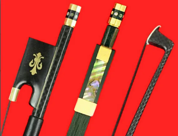 Arco de violín profesional de fibra de carbono, rana de ébano de pelo