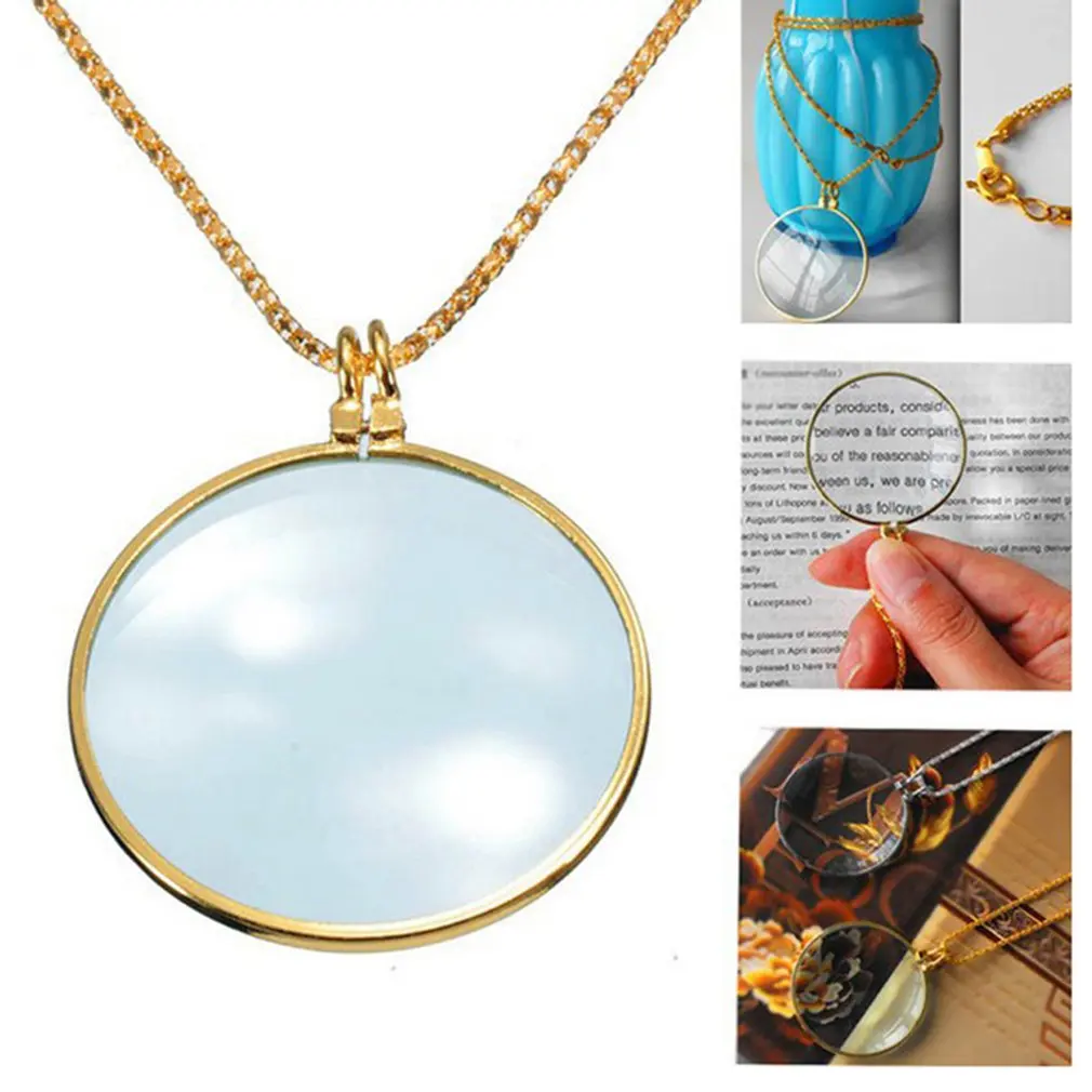 Декоративный Монокль ожерелье с 6x увеличительное стекло кулон цепи ожерелье для женщин ювелирные изделия