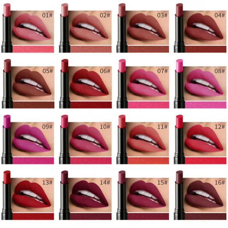 16 Colors Lips Makeup Long Lasting Waterproof Matte Lipstick Pencil Easy To Wear Lip Stick Make Up Beauty Cometics maquiagem 16 Colors Lips Makeup Long Lasting Waterproof Matte Lipstick Pencil Easy To Wear Lip Stick Make Up Beauty Cometics maquiagem
