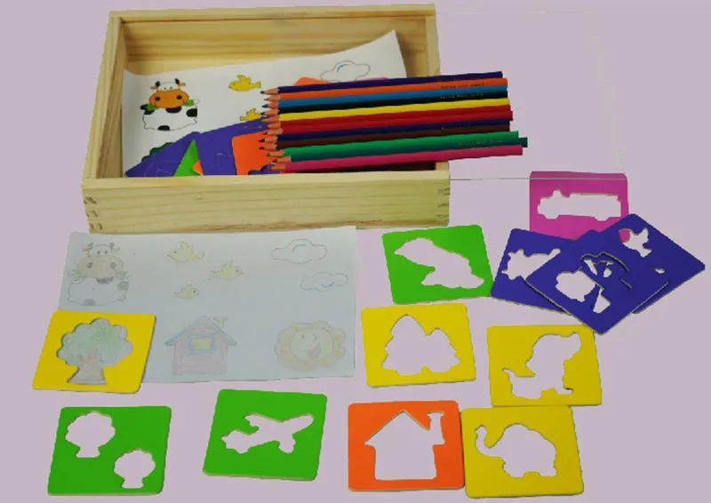 New wooden Drawing toy set baby educational toy baby gift Free shipping New wooden Drawing toy set baby educational toy baby gift Free shipping