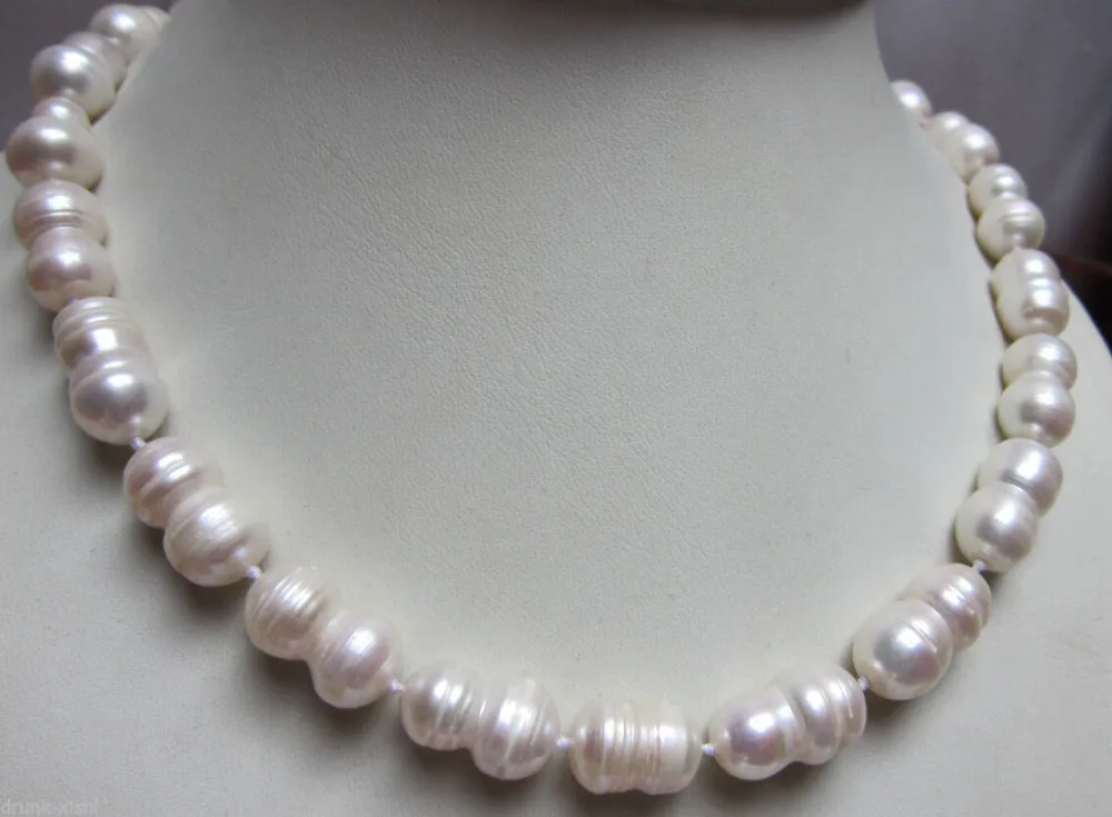 

REAL HUGE 11-14mm AAA SOUTH SEA WHITE BAROQUE PEARL NECKLACE 17" ^^^@^Noble style Natural Fine jewe FREE SHIPPING