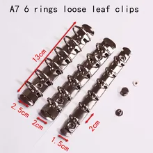 А7, шесть колец, свободные аксессуары листик, металлический зажим, записная книжка, кольцо, железная сталь, для студентов, сделай сам, аппаратная бумага, 6 отверстий, для рук