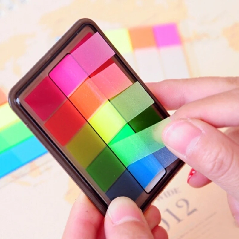 10 set Colorful Fluorescent Sticker Post It Bookmark Marker Memo Flags Index Pad Paper Tab Post ...