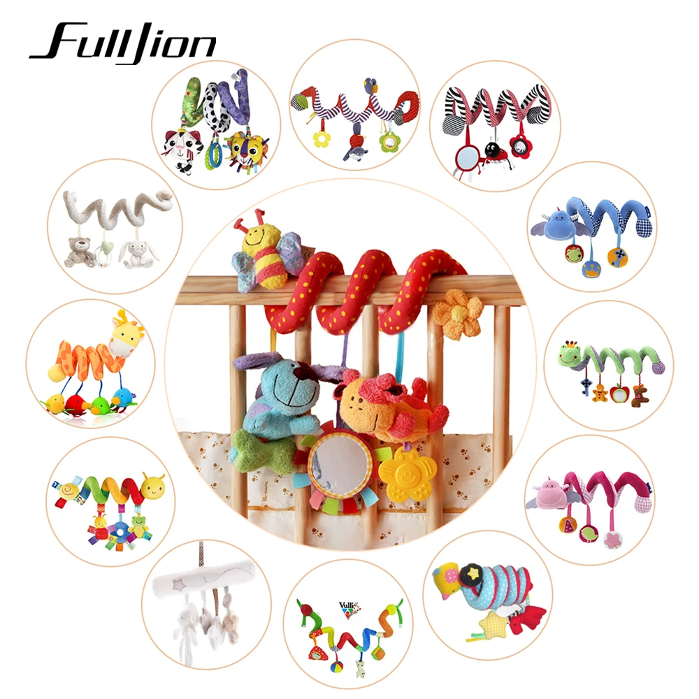 Fulljion Bayi Rattle Mobile Mainan Kartun Stroller Mainan Belajar Pendidikan Mainan Kerincingan Bayi Lucu Mobil Bell Gantung Yang Indah Baru Lahir