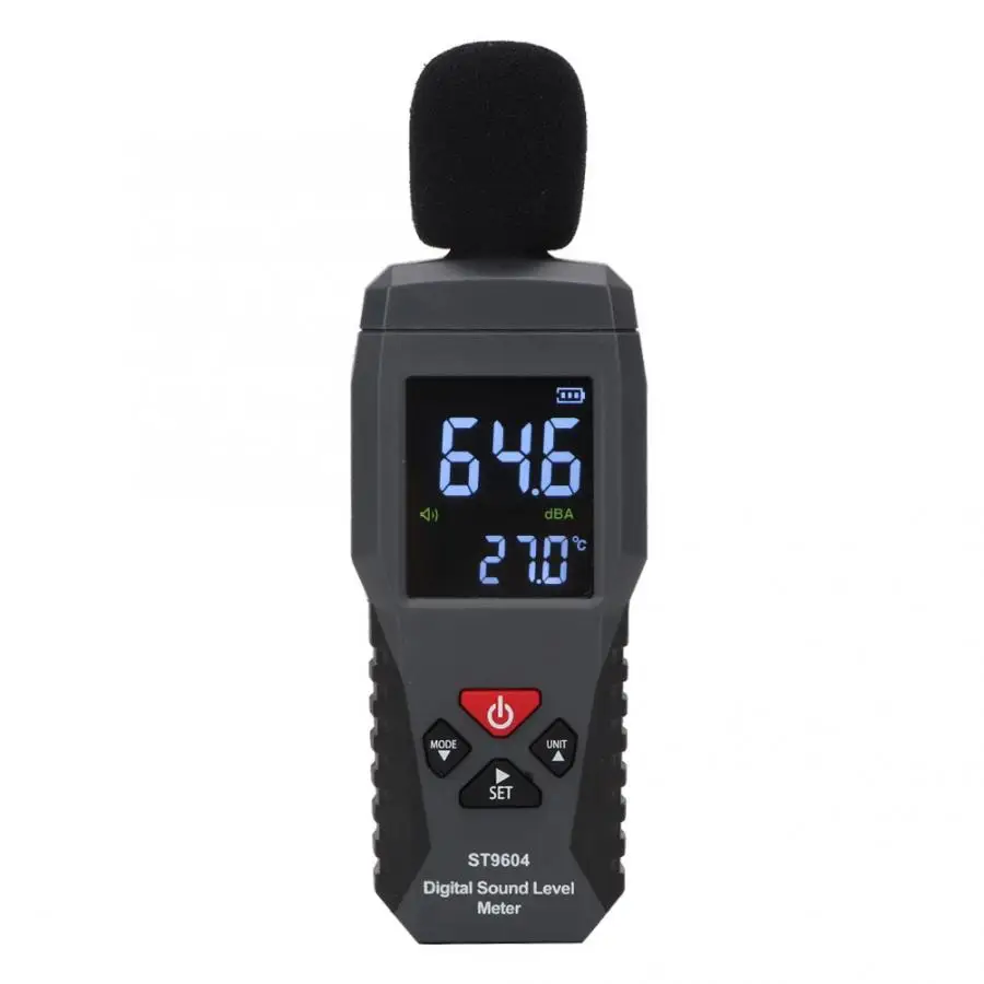 Умный датчик измеритель уровня звука регистратор 30-130dB Измерение шума Цифровой аудио измеритель уровня ST9604 4 цифры AAA батарея