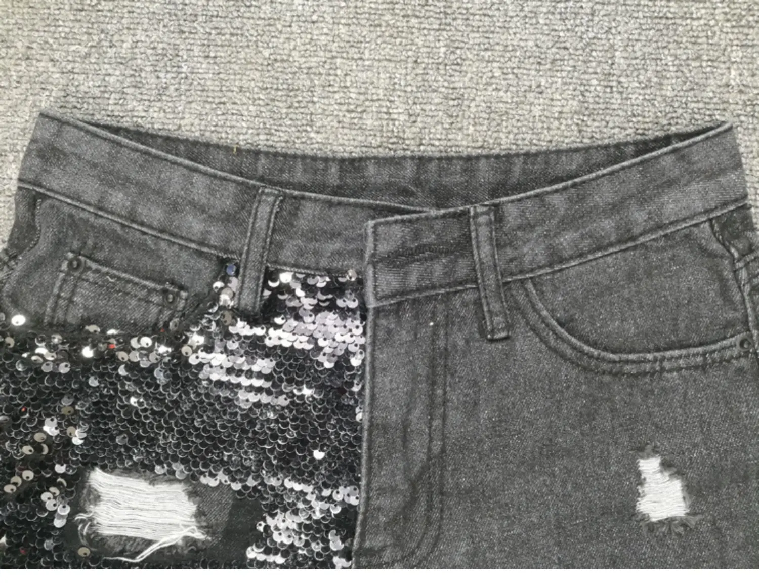 Новые модные джинсовые шорты, новый стиль, тонкие шорты в стиле панк с блестками