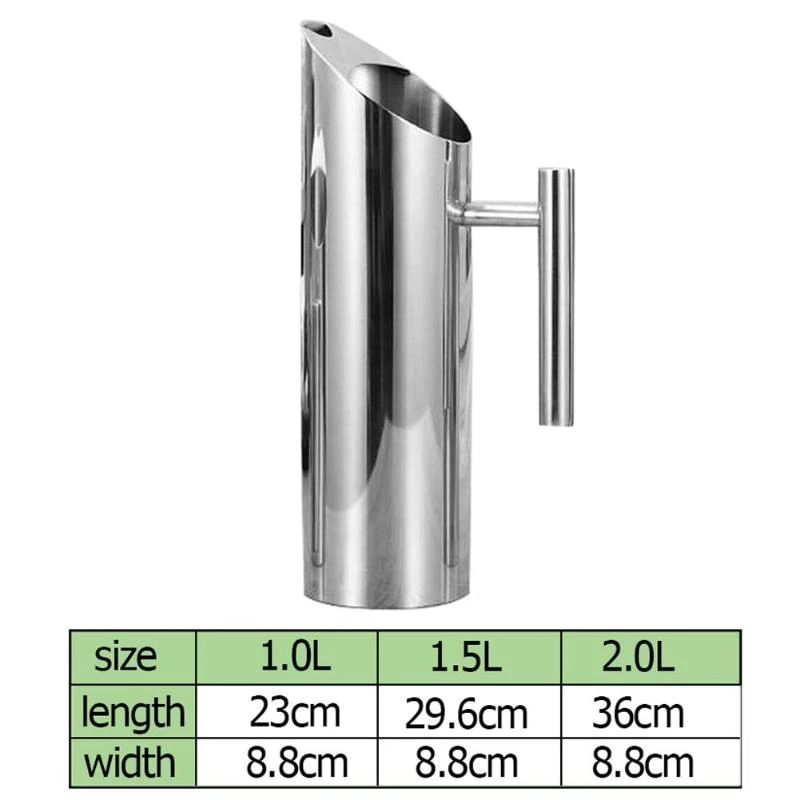 Кувшин для воды из нержавеющей стали со льдом, чайник, кувшин для холодных напитков, сока, Ktv, аксессуары для бара