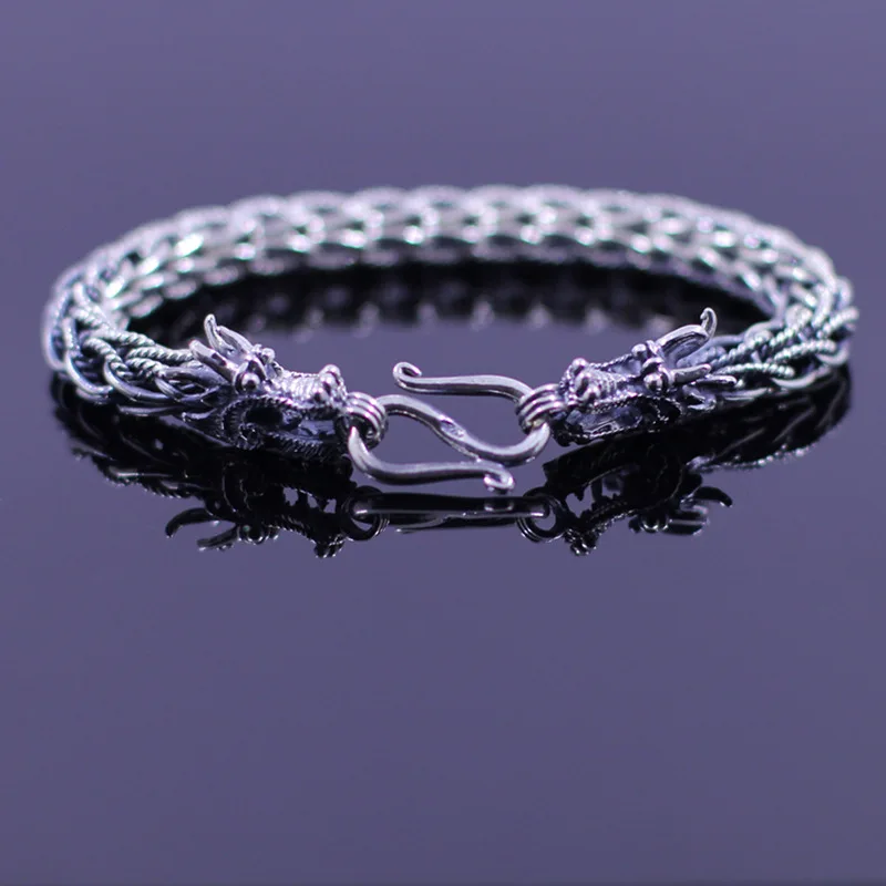 Limited Edition Pure Silver Dragon Bracelet Band Fine Jewelry S925