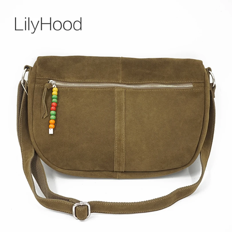 LilyHood Женская Повседневная Большая Замшевая сумка через плечо с разноцветным