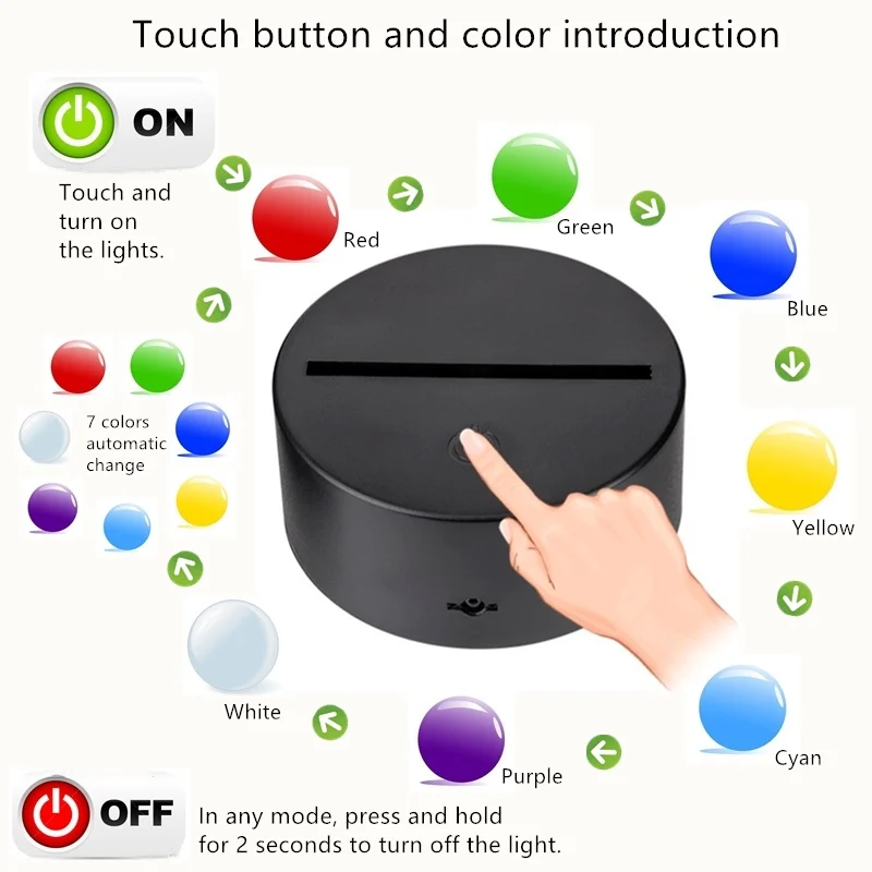 3D night light 7 color 800