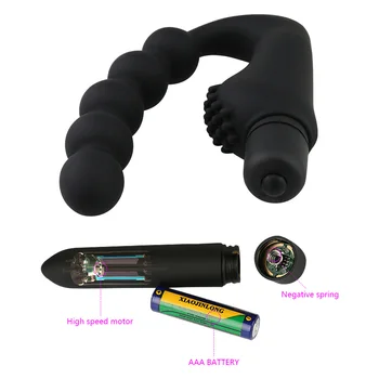 Man nuo 10 Speeds Anal Beads Vibrator Prostate Massager Sex Product Anal/Butt Plug Vibrating Anal Sex Toys for Woman 3