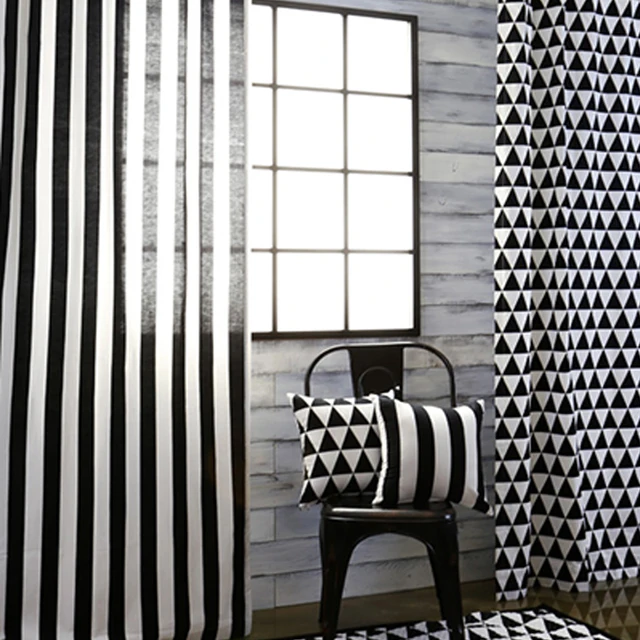 Top Finel Zwart wit Strip Print Gordijn Panel voor Woonkamer ... Top Finel Zwart wit Strip Print Gordijn Panel voor Woonkamer ...