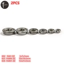 Goedkopere 2 Pcs F683ZZ F6800ZZ F6801ZZ 3/10/12 Mm Lager Staal Flens Kogellager Metalen Afgeschermde Miniatuur flens Kogellagers