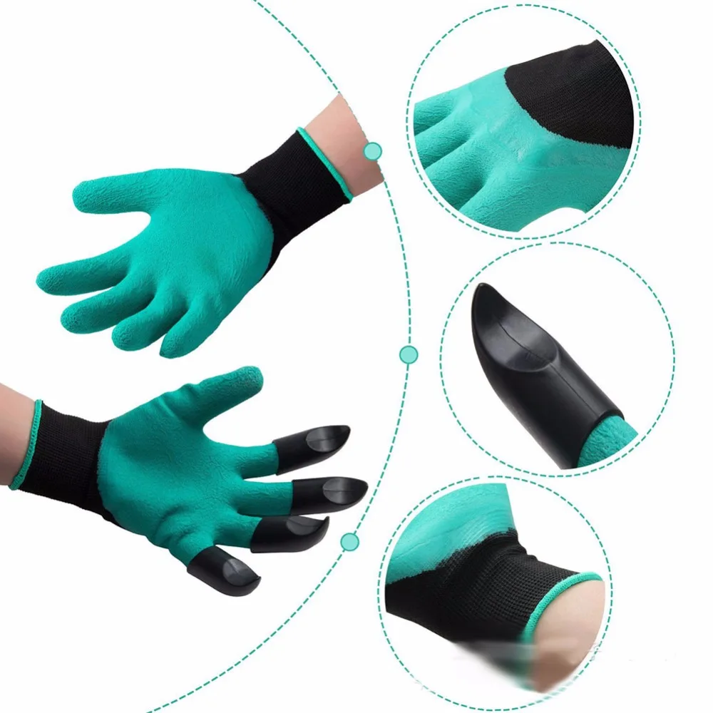 Garden Rubber claw gloves With 4 ABS Plastic Claws latex gloves for