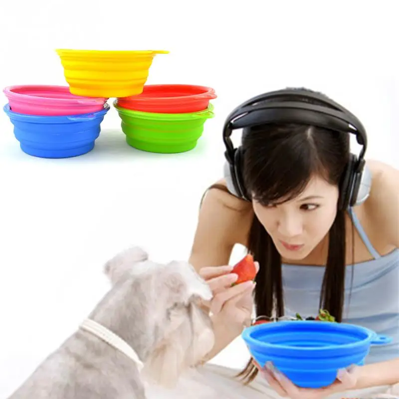 Buy Pet Products silicone Bowl pet folding portable